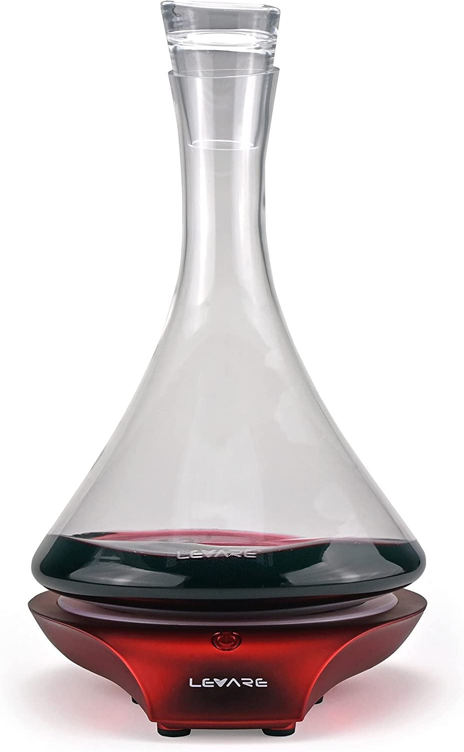 LEVARE Naturally Aerating Decanter and Revolving Base - Premium Aeration with the Sommeliers Swirl - Perfectly Ages Your Wine in Minutes
