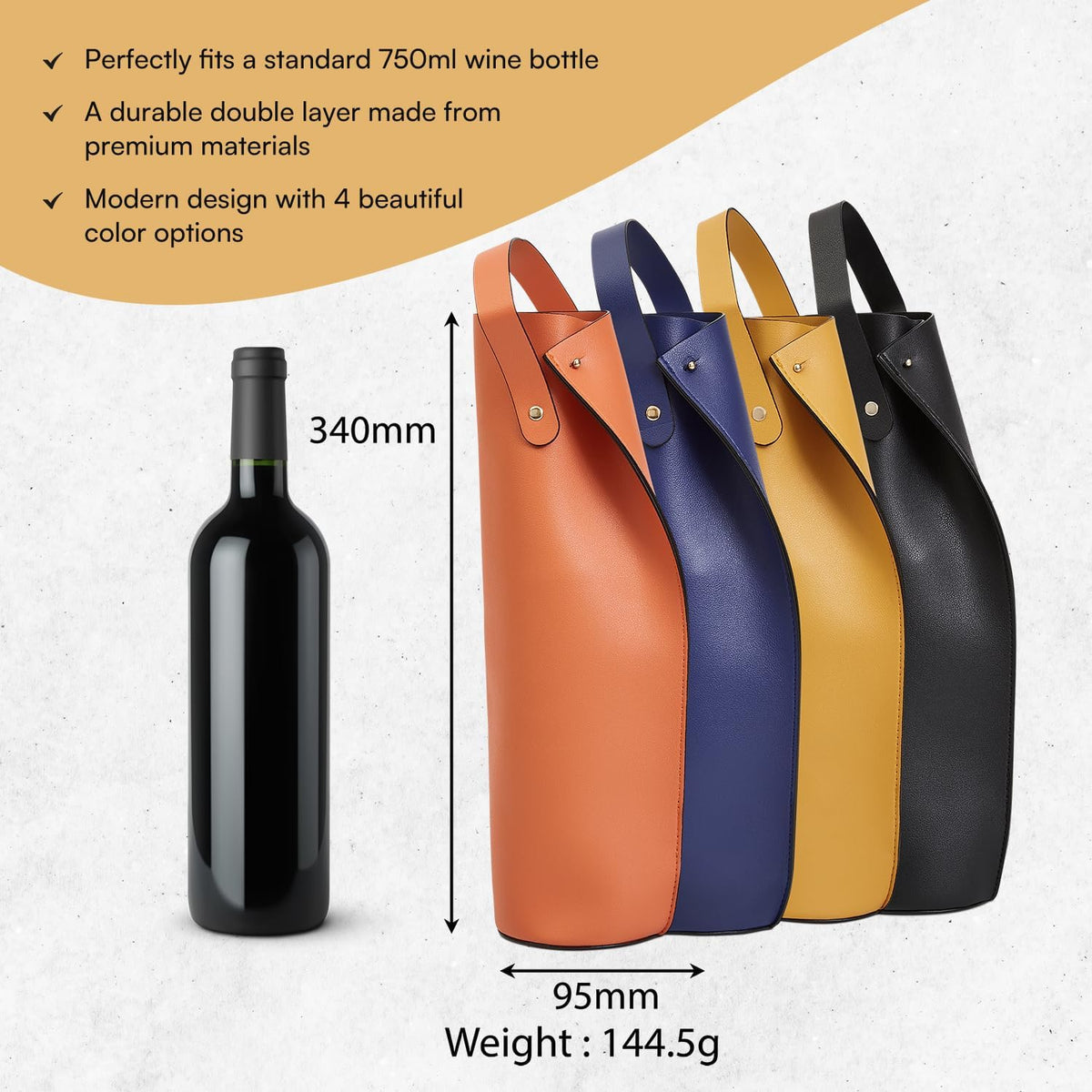Vegan Leather Wine Tote